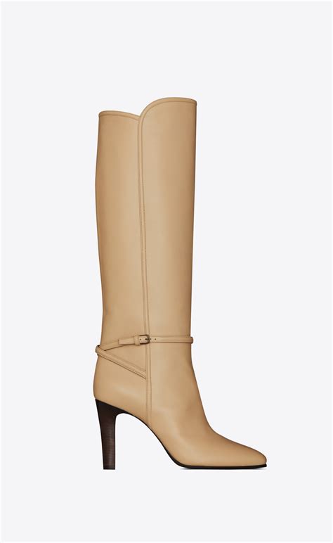 Saint Laurent Jane Monogram Boots in Smooth Leather